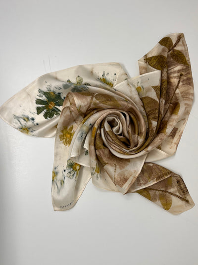 Ecoprinted silk scarf